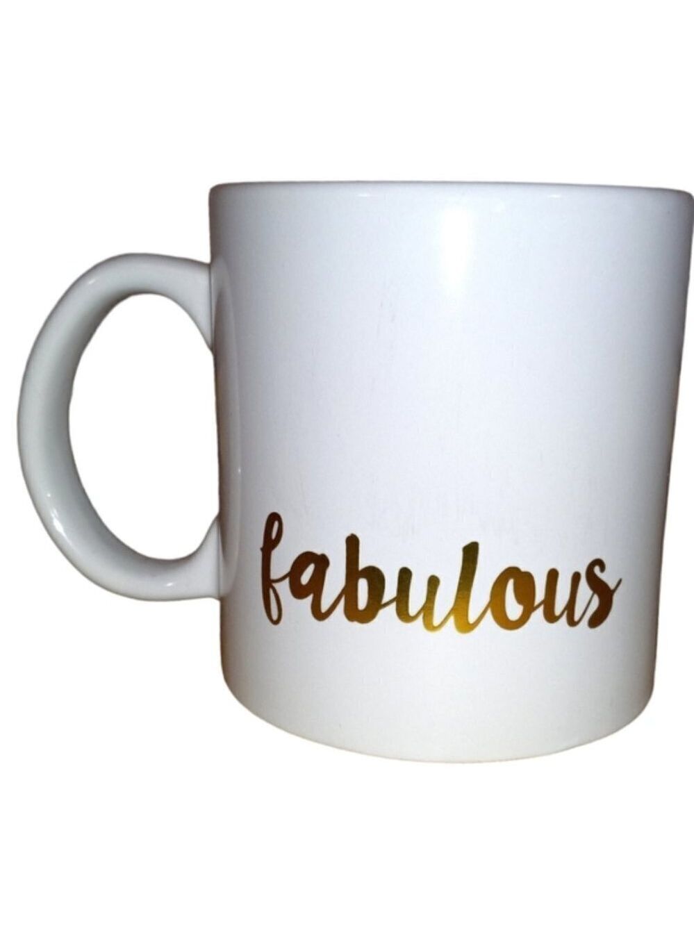 FABULOUS Gold Script OVERSZED WHITE MUG